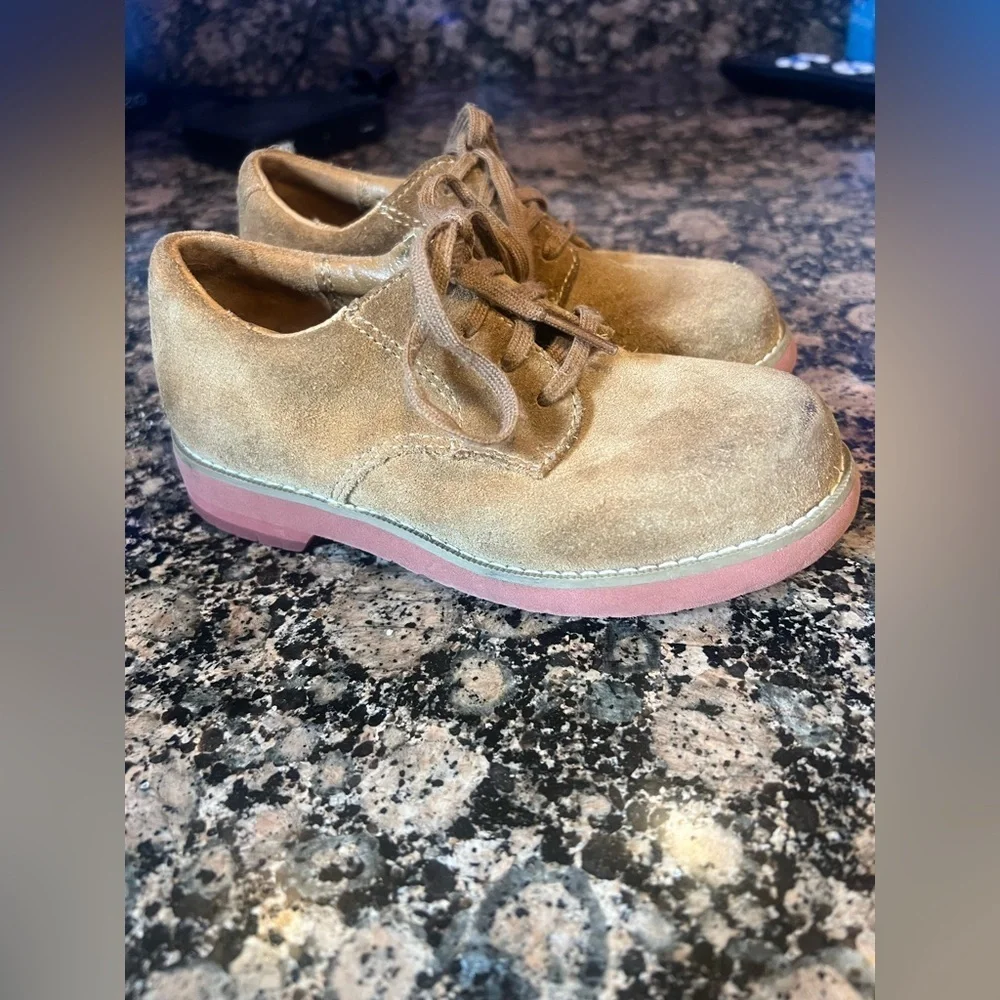 Sperry little boys suede slip on top sider TEVIN 10 medium leather preowned